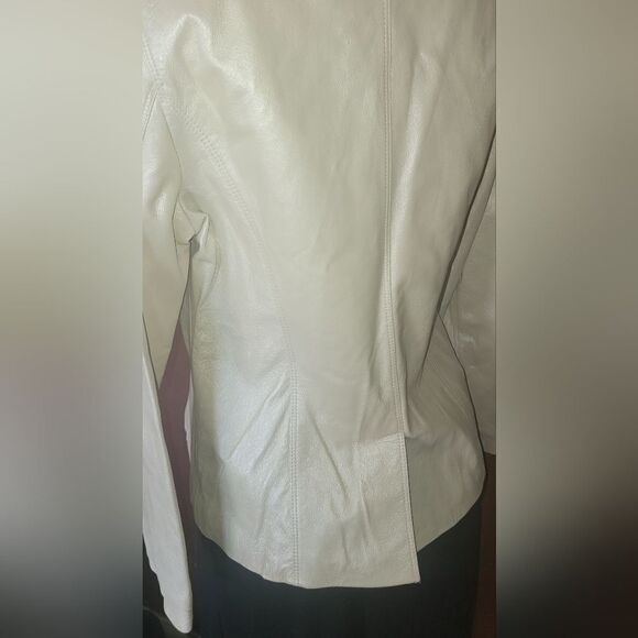 Terry Lewis Classic Luxuries cream leather jacket / blazer - Picture 12 of 16